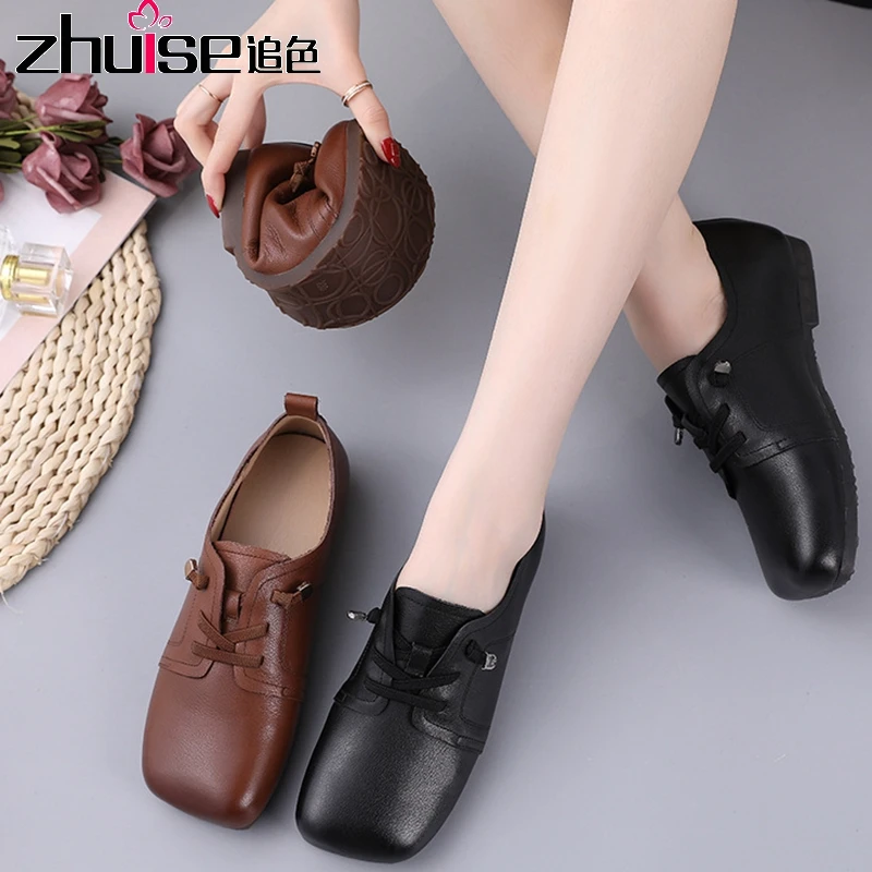 2020 Осенняя Новинка Женские тонкие туфли в стиле ретро Оригинальные ручной работы