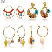 bohemian earrings 2020 ocean seashell conch design fashion dangle earrings freshwater pearl earrings bohemian style