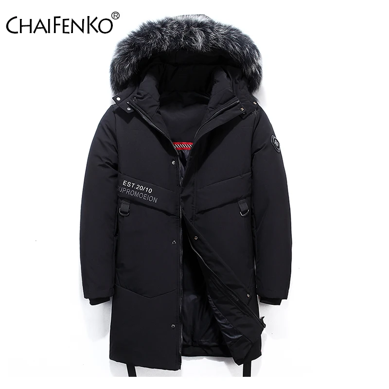 CHAIFENKO Brand Winter Warm Down Jacket Men Casual Windproof Thick Hooded Parkas Men Solid Fashion Cargo Windbreaker Coat Mens