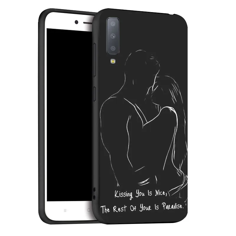 x070 Чехол для samsung A6, A8 Plus, A7, A9, чехол, мягкий, 3D, мультяшный, силиконовый, черный, окрашенный, чехол для телефона, для samsung Galaxy A5, бампер - Цвет: x070