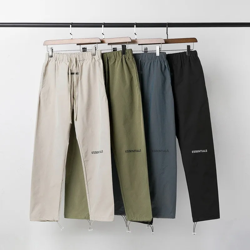 

Autumn Spring High Quality Men's Casual Pants Essentials Printed Overalls Nylon Trousers Drawstring Cargo Pants