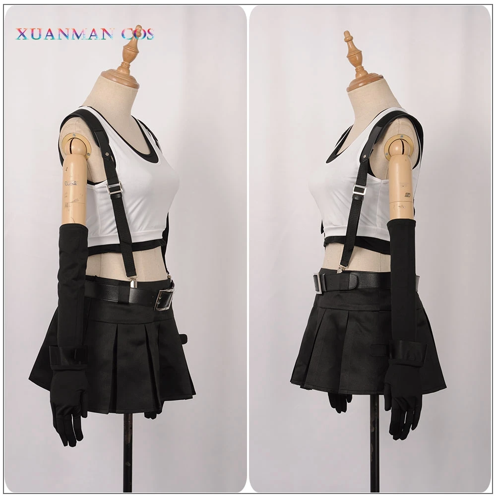 Костюм для косплея финальной фантазии VII ремейк Tifa Lockhart топ без рукавов девочек
