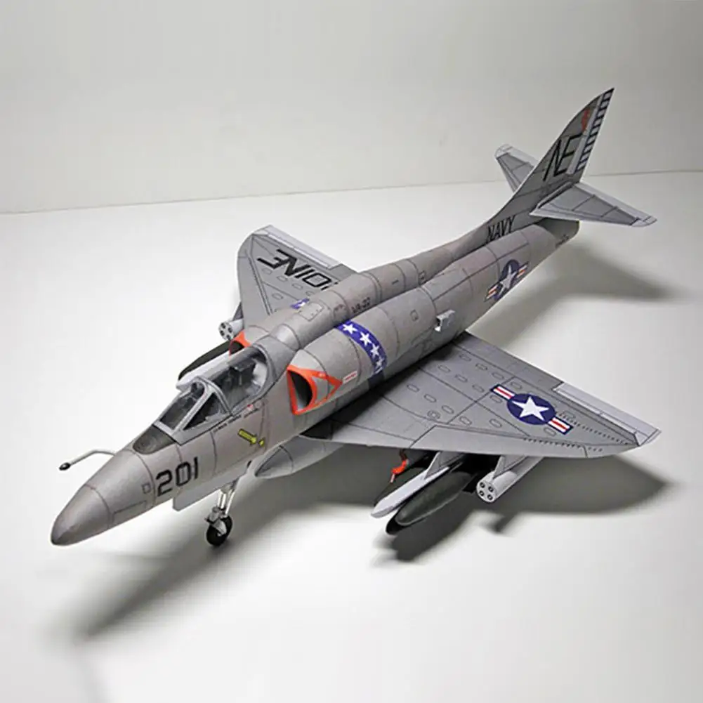

1:33 масштаб Американский A-4 Skyhawk атакующий самолет DIY 3D бумажные карты модели строительные наборы строительные игрушки Обучающие игрушки