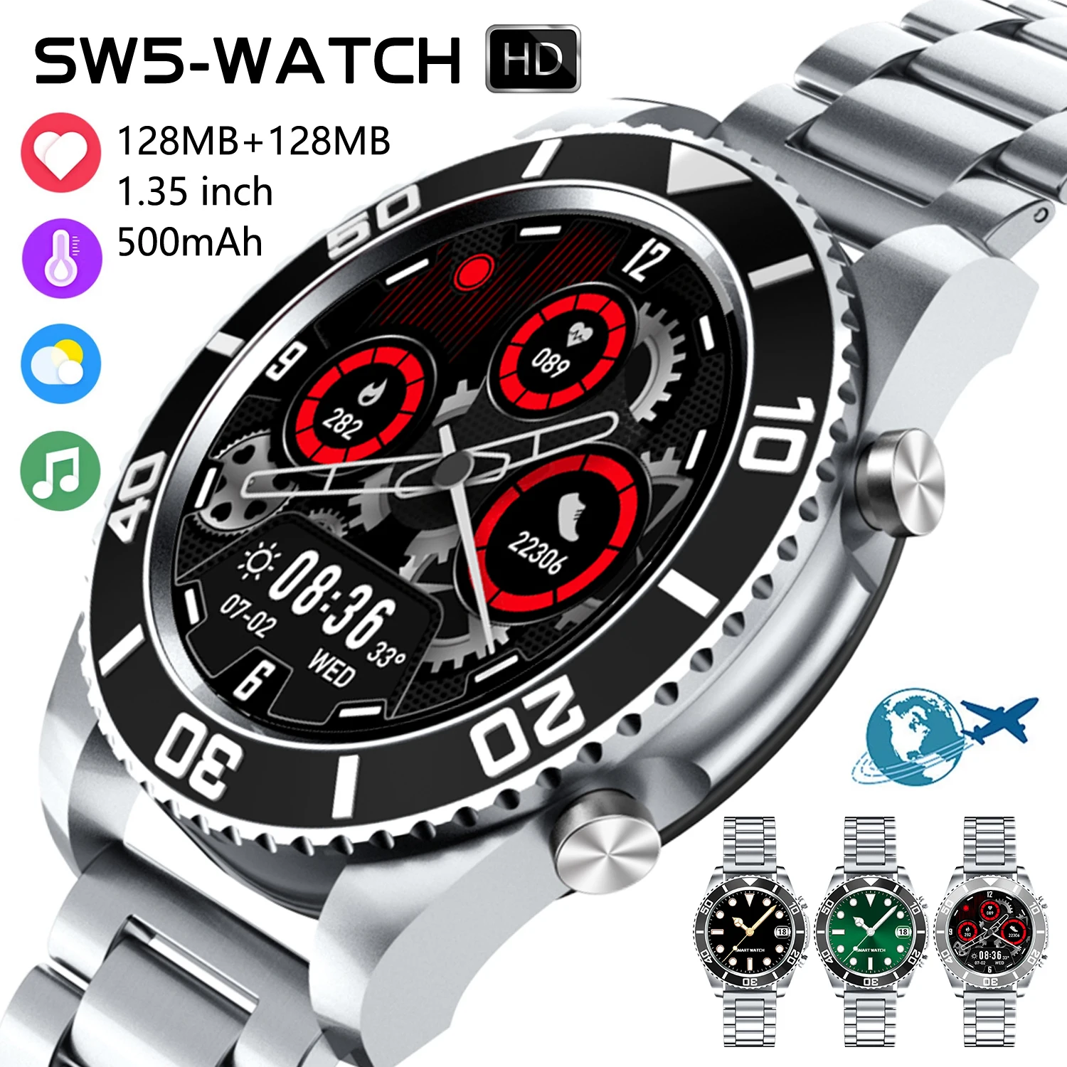 Новый полный цветной экран SW5 smart watch мужские погоду в режиме реального времени