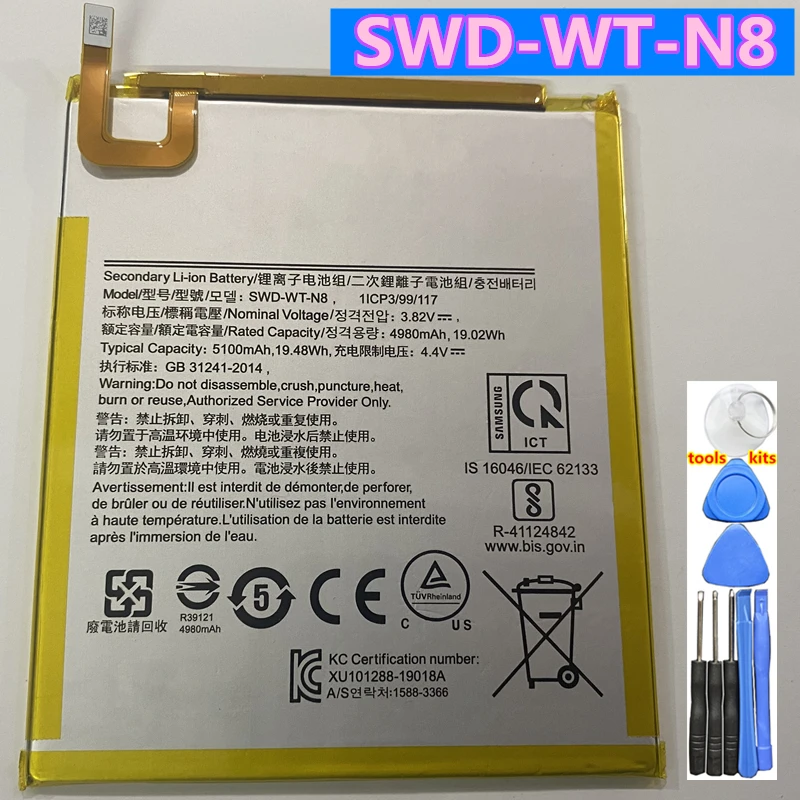 Novo original SWD-WT-N8 tablet bateria para samsung galaxy tab a t295 t290 genuíno substituição tablet baterias 5100mah