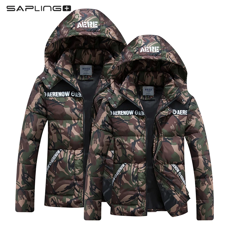 

Winter Men's Warm Fleece Parkas Jackets Coat Couple Hooded Camouflage Down Jacket Waterproof -20 Degree Men Hoodie Parka Jackets