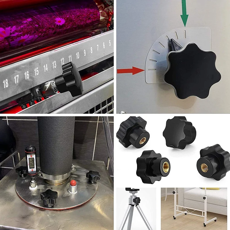 16 черный Пластик звезда головы M6 M8 прямой соединитель с внутренней резьбой