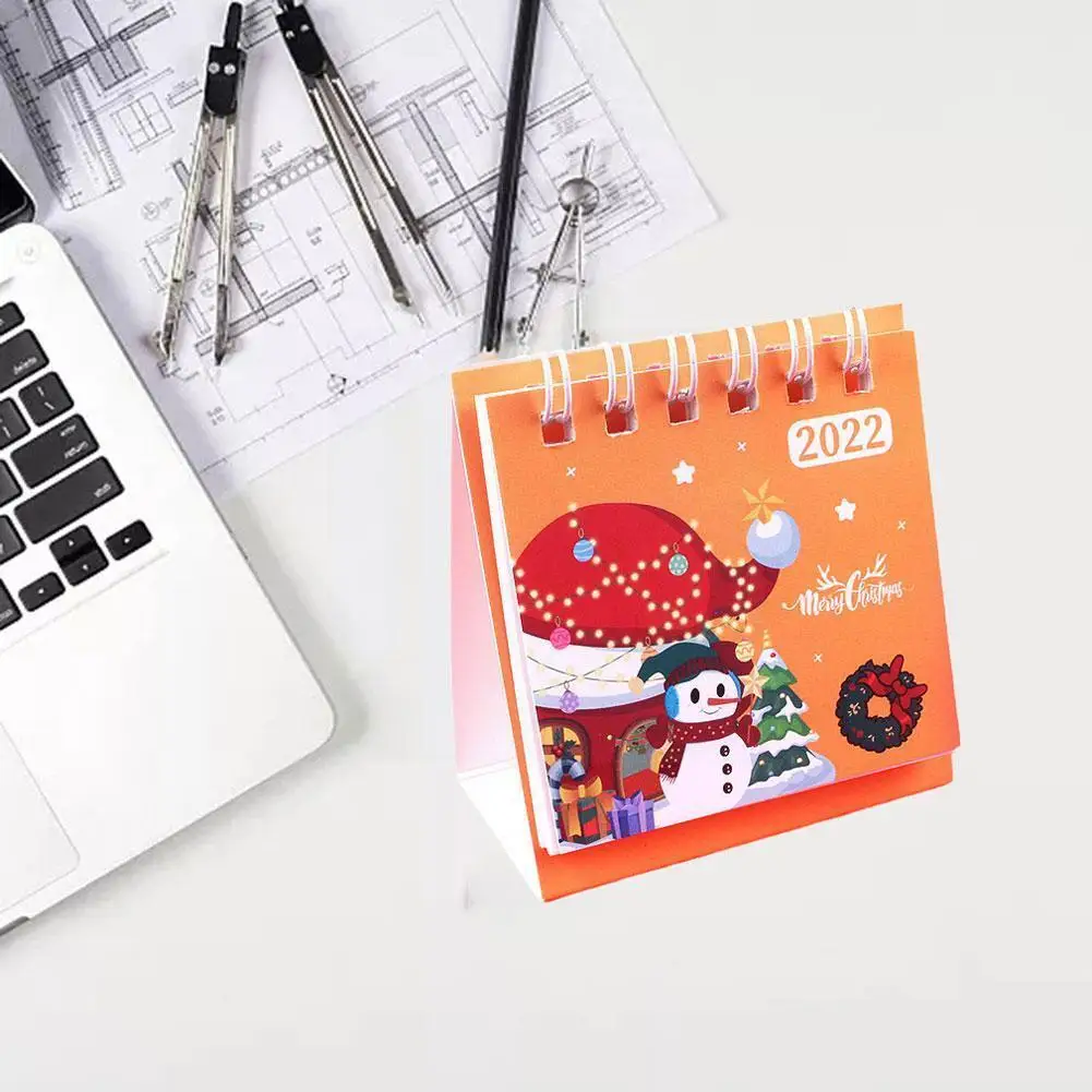 

2022 Cartoon Mini Desktop Paper Simple Calendar Christmas Scheduler Yearly Calendar Table Decor Daily Agenda Planner Organi N4s8