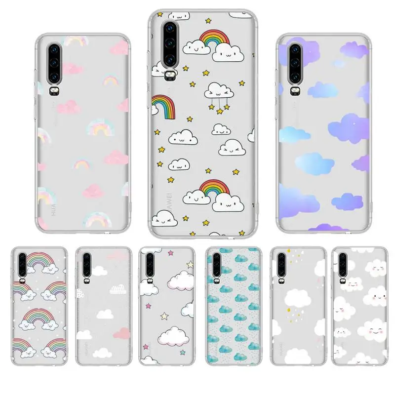 

Fashion Colored Clouds Phone Case For Huawei P20 P30 Pro P40 lite Mate 20lite for Y5 Y6 Honor 8X 10 Capa