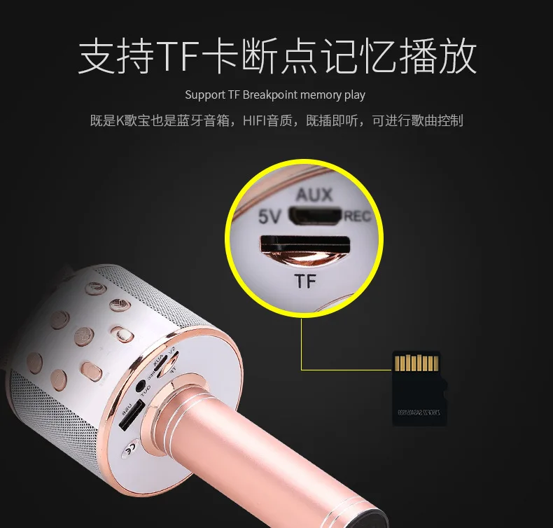 WS858 портативный Bluetooth микрофон беспроводной Karaok USB мини KTV концертный зал