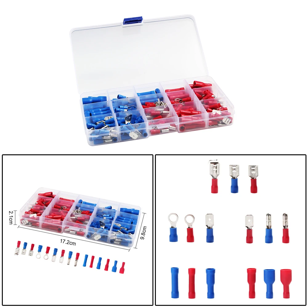 200 шт. холодной пресс-терминал набор с коробкой изолированные клеммы кольцом