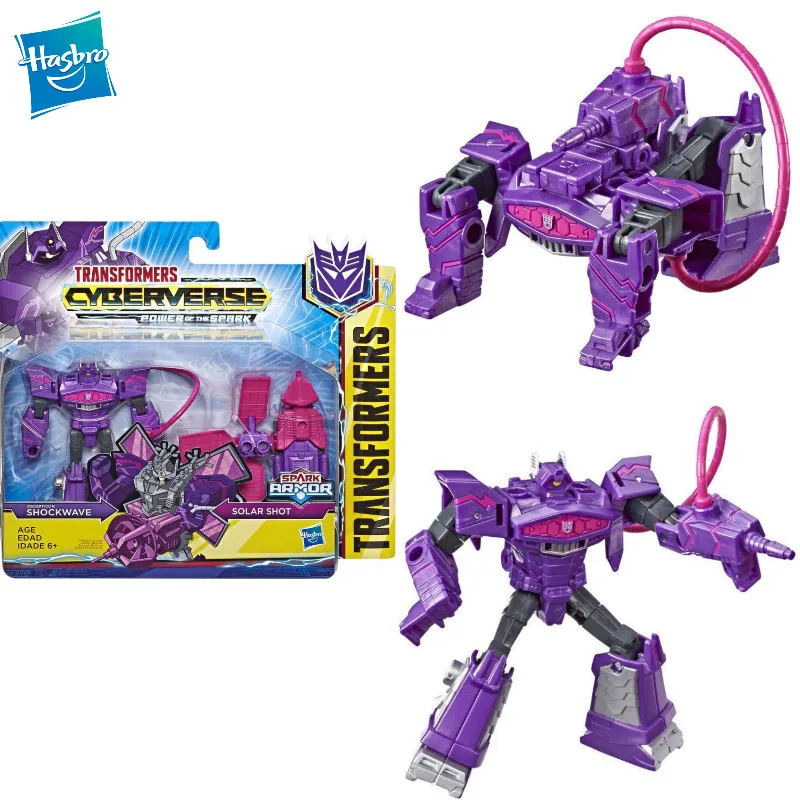 Новые игрушки Hasbro Трансформеры Cyberverse Spark Armor Shockwave экшн фигурка 12 7 см из ПВХ