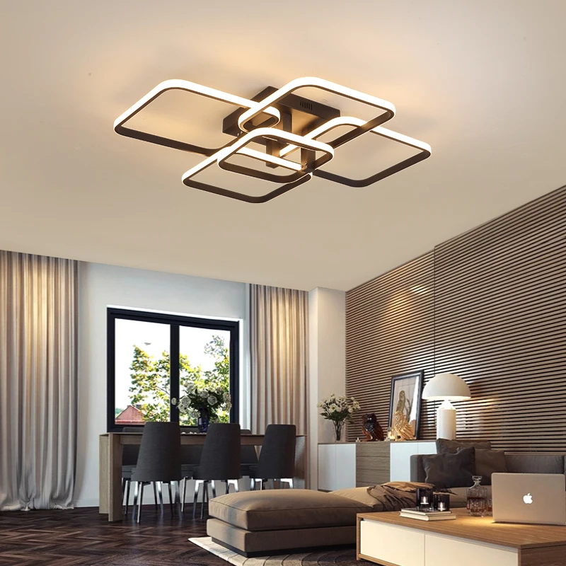 

TCY Rectangle Acrylic Aluminum Modern Led ceiling lights for living room bedroom White/Black Led Ceiling Lamp Fixtures AC85-265V