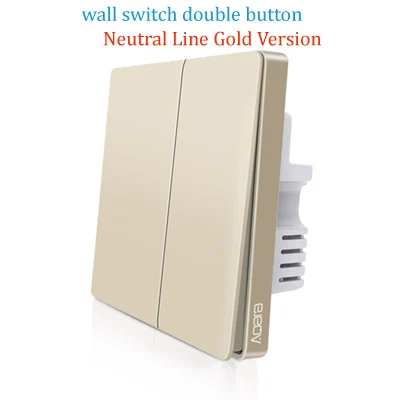 2 keys gold Aqara Mijia умный дом управление светом один огонь провода ZigBee беспроводной ключ настенный выключатель через приложение смартфона - Цвет: 2 keys gold