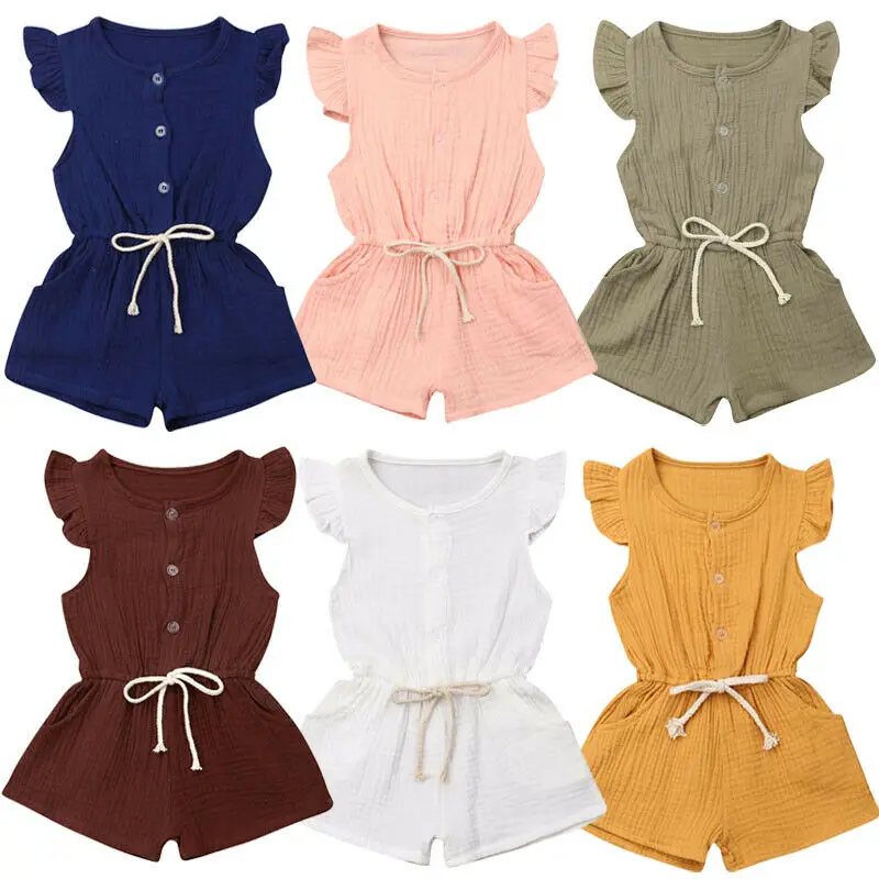 Детский летний комбинезон без рукавов с открытыми плечами | Мать и ребенок