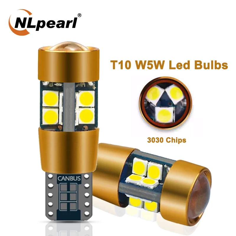 

Nlpearl 2x Car Signal Lamp W5W T10 LED Canbus Bulbs 12V 3030SMD T10 Led 194 168 Car Interior Reading Dome Lights Clearance Light