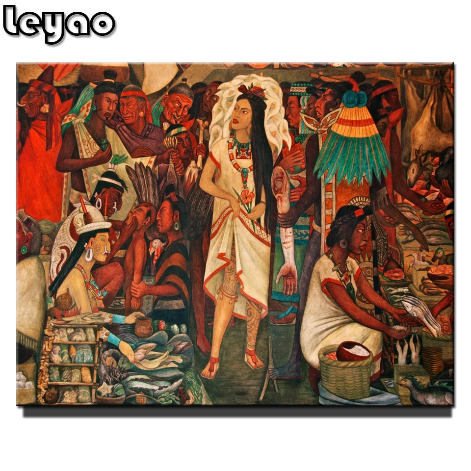 

Diamond Painting With Square Rhinestones Diamond Embroidery Mexico Painting Malinche Cross Stitch Mosaic Home Decoration