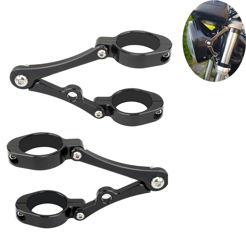 

Кронштейн для мотоциклетной фары, крепление-зажим 50 мм-51 мм, диаметр трубки вилки CNC, универсальный для Honda/Kawasaki/Suzuki, полностью черный