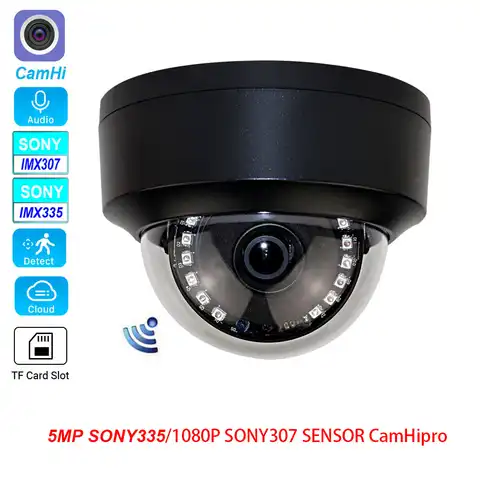 IP-камера купольная CamHi, Wi-Fi, H.265, 1080P, SONY imx307, 5 Мп, Sony imx335