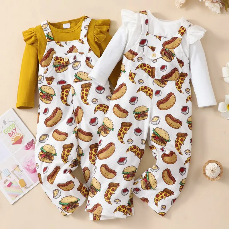 

Baby Girl Summer Clothes Set Fashion Newborn Infant Knitting Cotton Ruffles Romper Jumpsuit 2Pcs For Toddler Outfits
