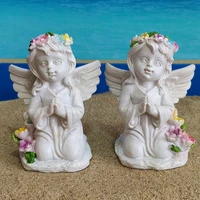 2pcs nostalgic old goods flower fairy angel country gardening character set scene movie and tv shooting prop model