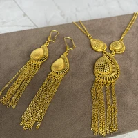 indian luxury 24k gold plated designer girl jewelry sets necklace earring dubai wedding bridal jewelery set gifts for women