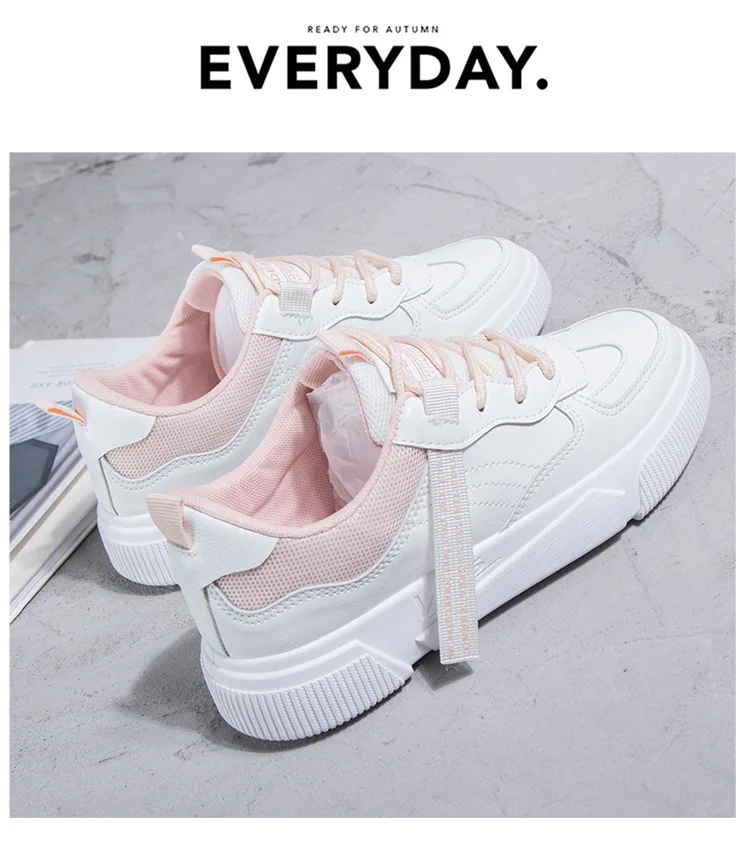 

2020 Women Sneakers Fashion Breathble Vulcanized Shoes Women Pu leather Platform Shoes Women Lace up Casual Shoes shoes woman