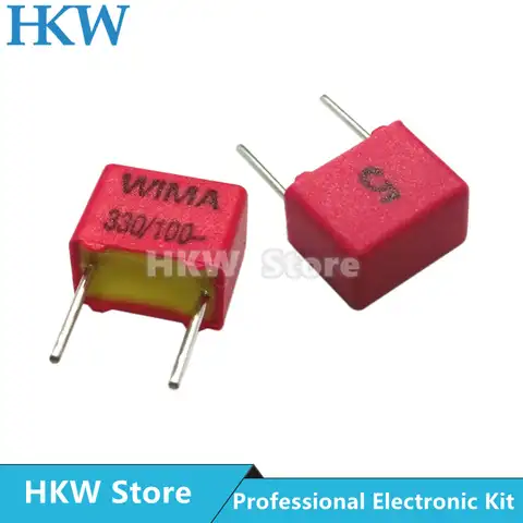5 шт. оригинальный WIMA 100V 330PF 331 RED FKP2 5 мм пленочный конденсатор Hi-Fi аудио конденсаторы 100V 331 330pF 5% 100V330PF