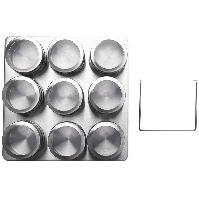 

Magnetic Spice Jars Set Stainless Steel Salt and Pepper Shakers Spice Rack Seasoning Box Condiment Container
