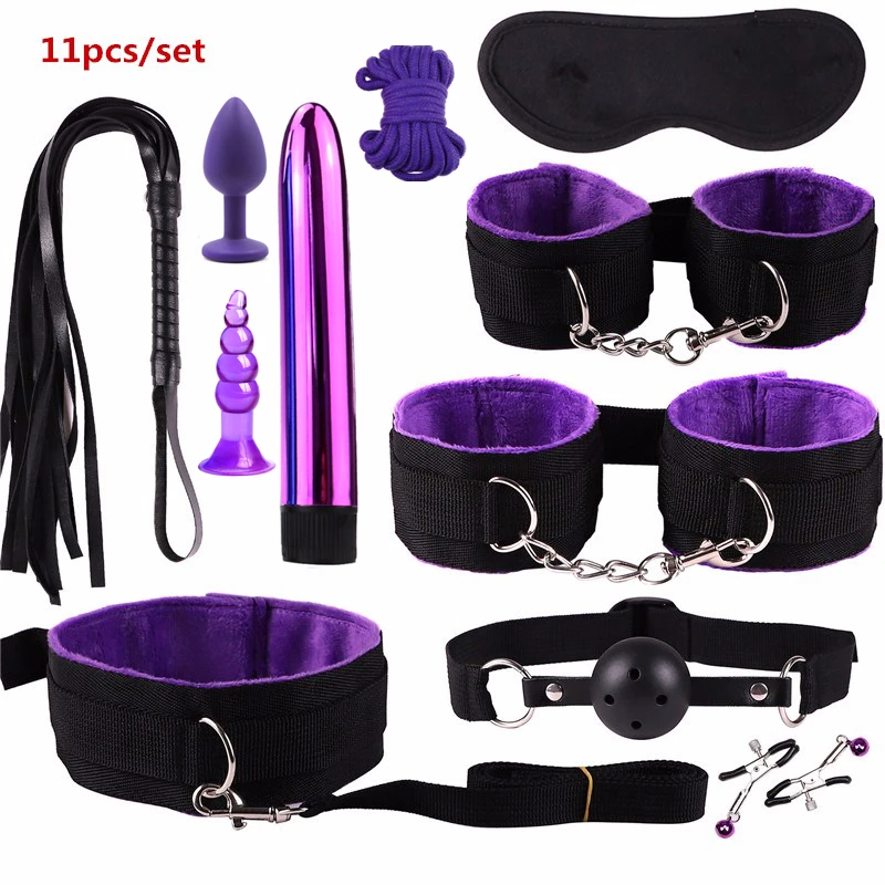 

Sex Toys for Couples Sex Handcuffs Whip Nipple Clip Blindfold Mouth Gag BDSM Bondage Kit Flirting Adult Games for Couples