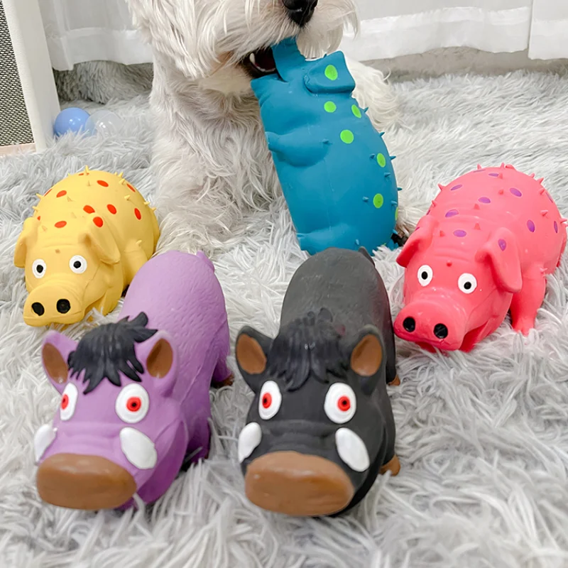 

Cute Pet Dog Cat Plush Squeak Sound Dog Toys Funny Fleece Durability Chew Molar Toy Fit for All Pets Wild Boar Family Puppy Toy