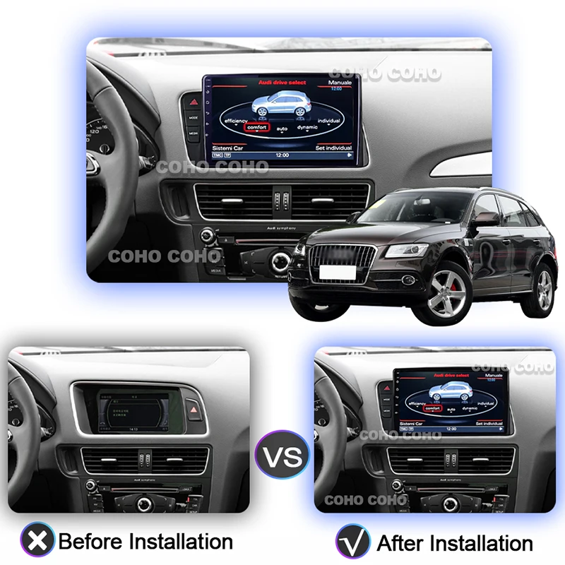 COHO 9 "Система Android 10 0 автомобильный QLED экран радио для Audi Q5 2009-2017 GPS Navi Google WIFI Carplay 6