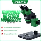 RELIFE RL-M3T-B1 Тринокулярный Стерео микроскоп 7X-45X зум сочетается с hdmi-камерой светодиодный светильник для мобильного ремонта микроскопа