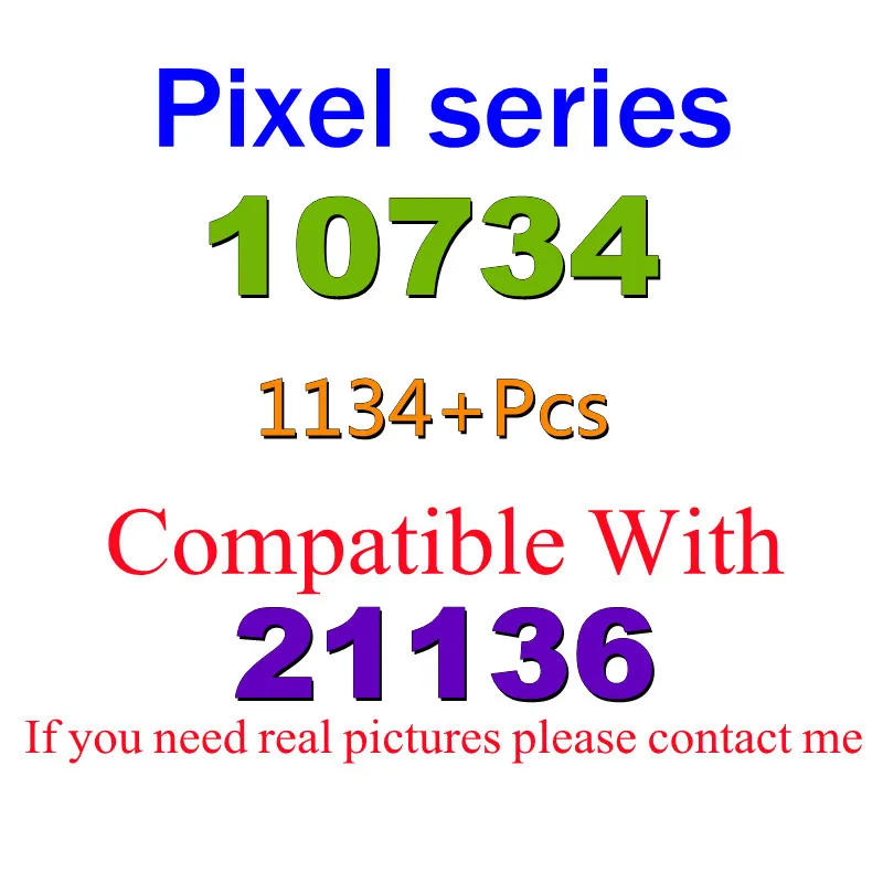 

1134Pcs 10734 Building Block Toy Pixel Series 21136 Assembled Building Block Children's Toy Gifts