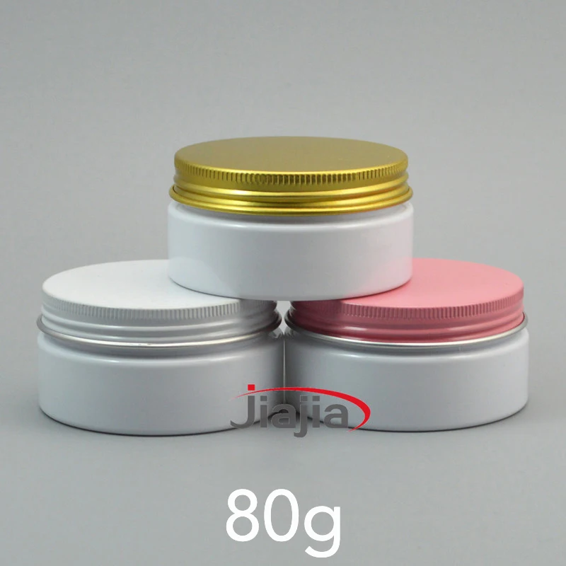 

80g White Plastic Jar Empty Cosmetic Refillable Container 80ml Cream Lotion Coffee Beans Tea Candy Storage 3oz Bottle 30pcs