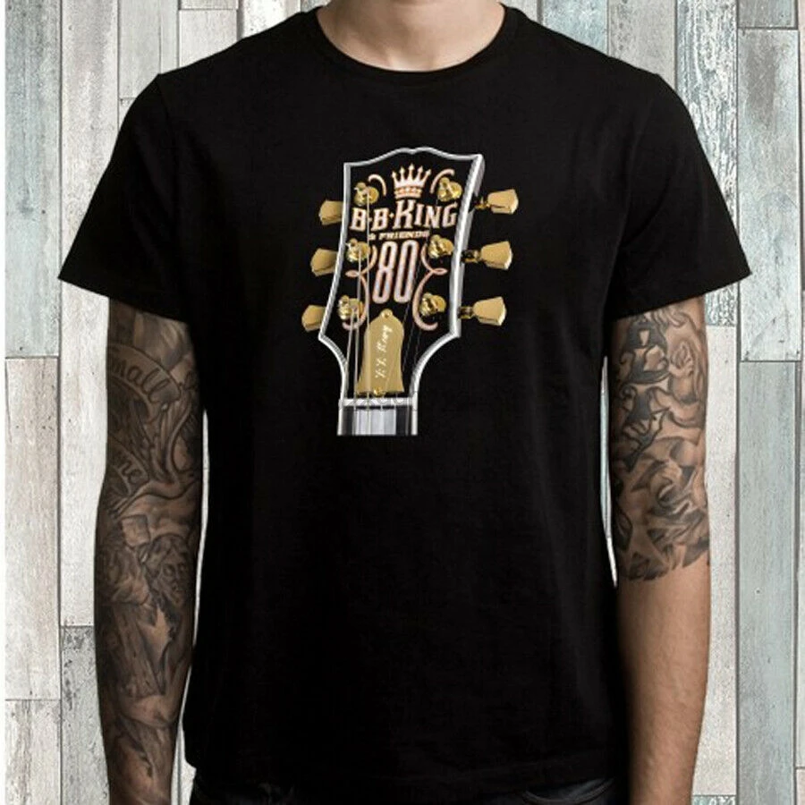 

BB King and Friends 80 Men Black T-Shirt Size S M L XL 2XL 3XL