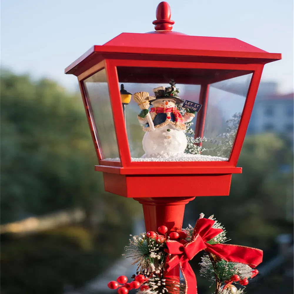 

Christmas Electric Snow Music Street LED Lights Iron Christmas Decoration Craft Metal Emitting Xmas Outdoor Luxury Ornaments