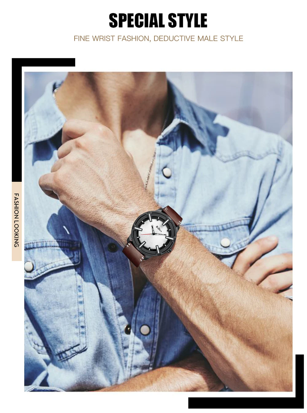 

BIDEN Relogio Masculino Fashion Mens Watch 2019 Quartz Wristwatch Brown Leather Belt Waterproof Top Brand Casual Erkek Kol Saati