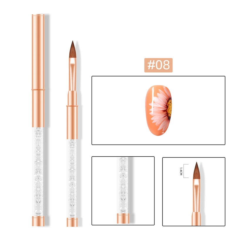 

Single Nail Carved Pen Rose Diamond Gold Electroplated Rod Drawing Pen Crystal Light Therapy Double Point Drill Women Accessoric