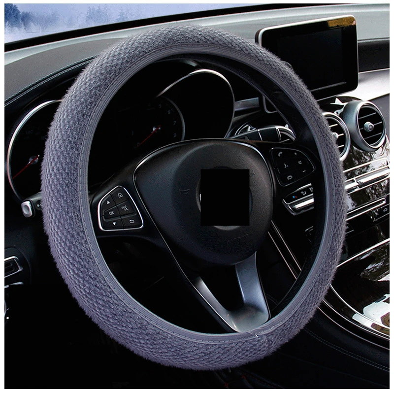 

1pc Car Steering Wheel Cover Funda Volante Coche Plush Accesorios Para Auto Universal Couvre Volant Voiture Volante Deportivo