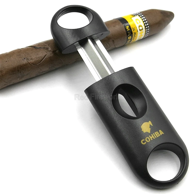 Пластиковый V образный резак для сигар COHIBA острый сигарет металлическое лезвие