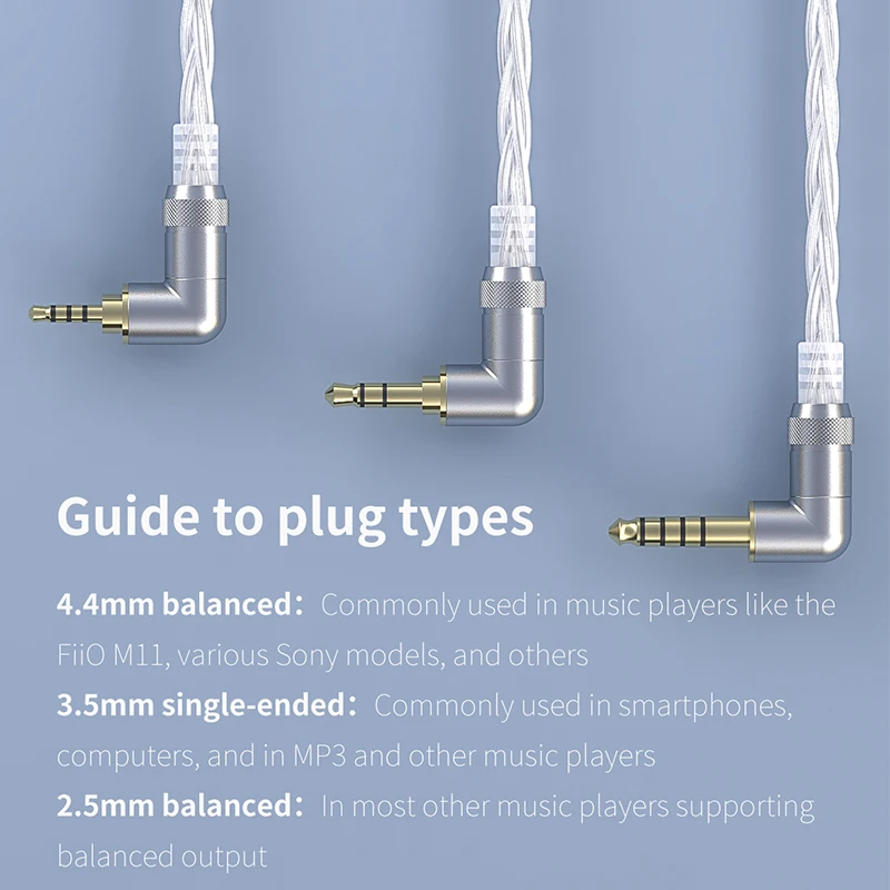 Сменный кабель для наушников из серебра пробы|Аксессуары наушников| |