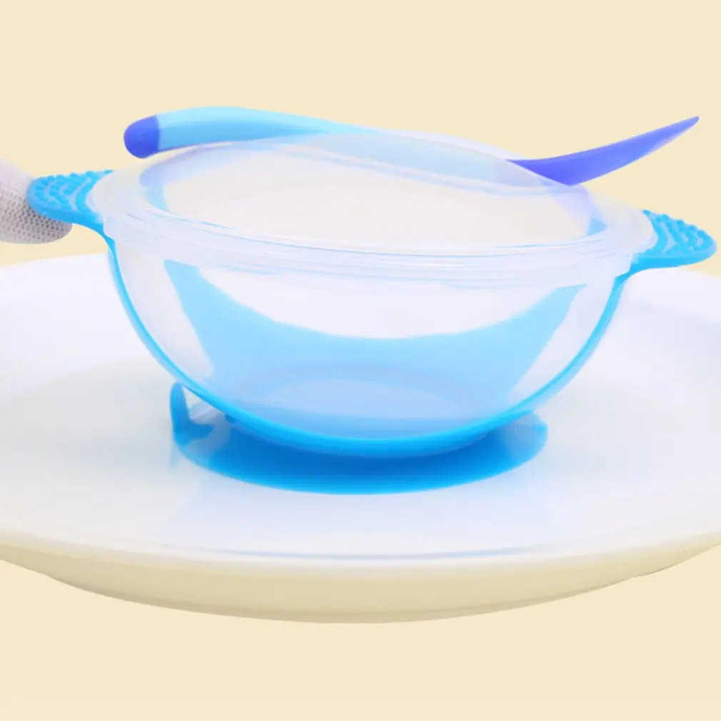 

Temperature Sensing Feeding Spoon Child Tableware Food Bowl Learning Dishes Service Plate/Tray Baby Dinnerware Set
