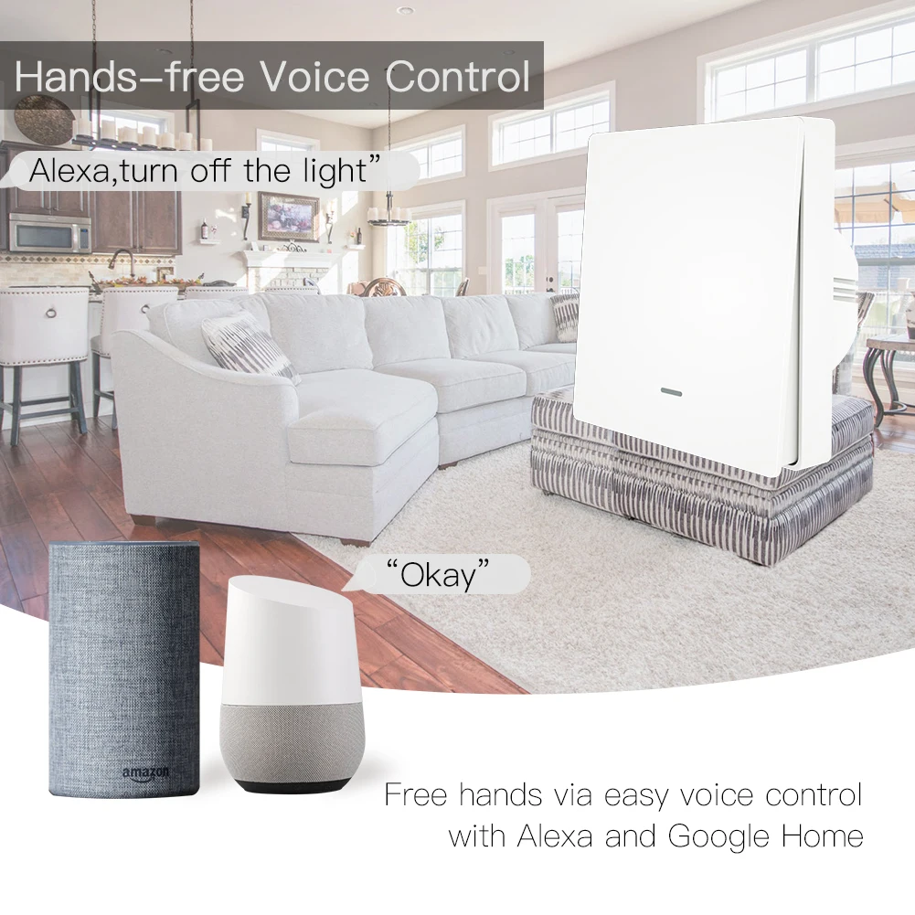 Умный настенный выключатель RF433 с поддержкой Wi-Fi и Google Home | Электроника