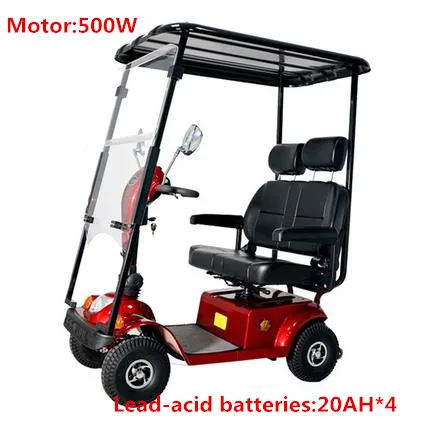 

Free shipping High-quality outdoor mobility scooters for elderly four-wheeled two-seat electric powered vehicles for disabled