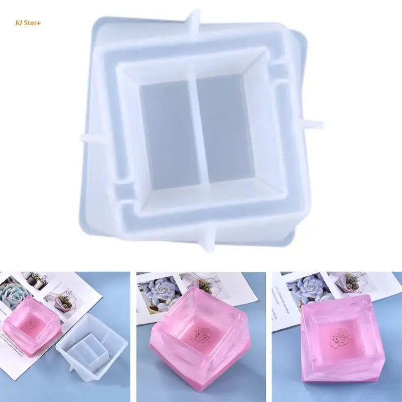 

Crystal Epoxy Resin Mold Irregular Ashtray Silicone Mould DIY Crafts Storage Container Making Tool