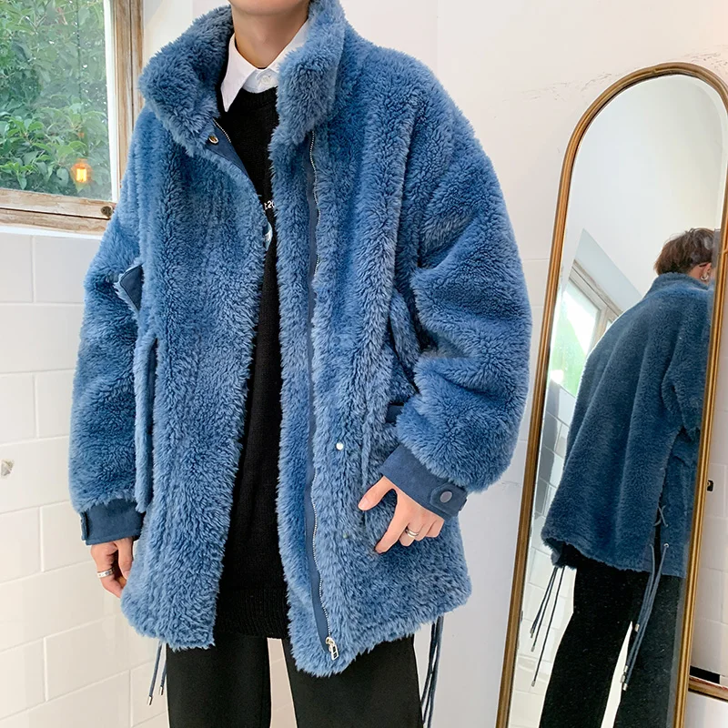 2019 Новинка зимы модные Для мужчин пальто из натурального овечьего меха куртка