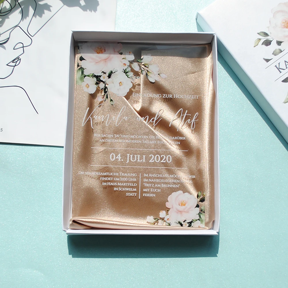 

10 шт., акриловые Пригласительные открытки с принтом на заказ