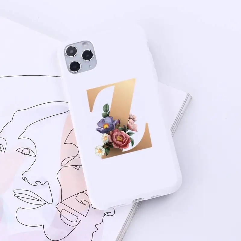 

letter flowers text words Phone Case Candy Color for iPhone 6 7 8 11 12 s mini pro X XS XR MAX Plus