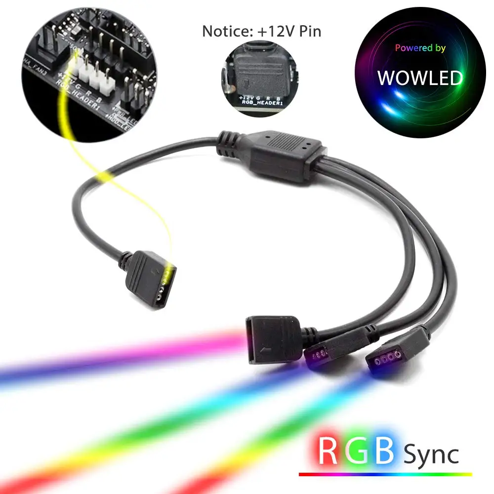 RGB Gaming 5050 Светодиодная лента 4Pin RGB-Header 12V программное управление освещение для компьютерный корпус для ПК Mid Tower DIY Aura Sync M/B